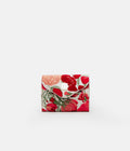 Red, White & Green hand-embroidered wallet from the AGNESTOTH Poppy collection — front view